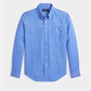 Ralph Lauren boy’s blue linen button down long sleeve size 5